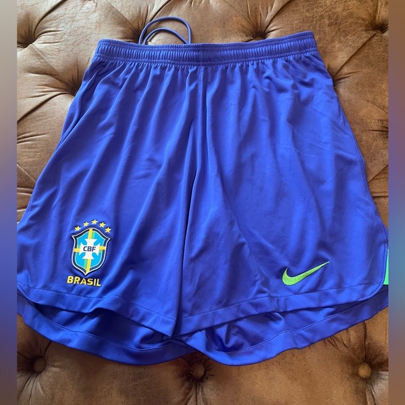 ‼️ Nike Brazil Home Soccer Shorts 2022-23 🇧🇷⚽️ - Size 2XL - Picture 1 of 8